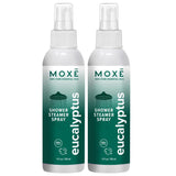 MOXE botella frontal mostrando spray y tamaño compacto para baño