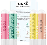 MOXE kit presentación frontal mostrando inhaladores y caja, ayuda a iniciar entrenamiento olfativo