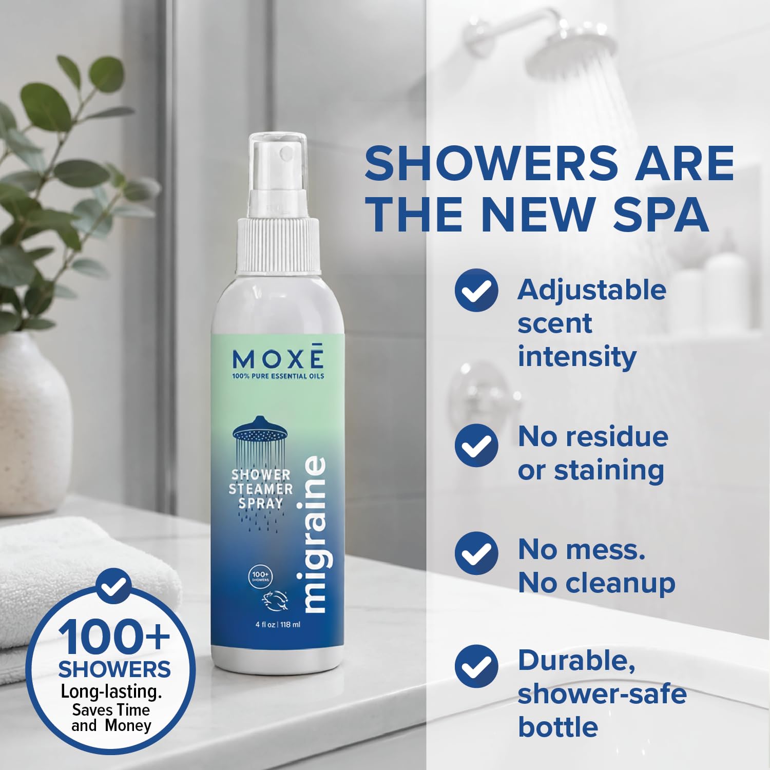 MOXE gota de producto en primer plano mostrando aceite esencial puro