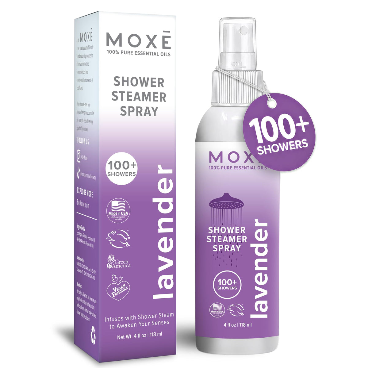 MOXE envase frontal mostrando diseño moderno y beneficio relajante