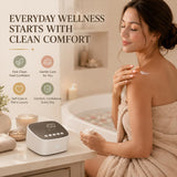 MPADQ uso perineal en baño mostrando aplicación externa suave y discreta