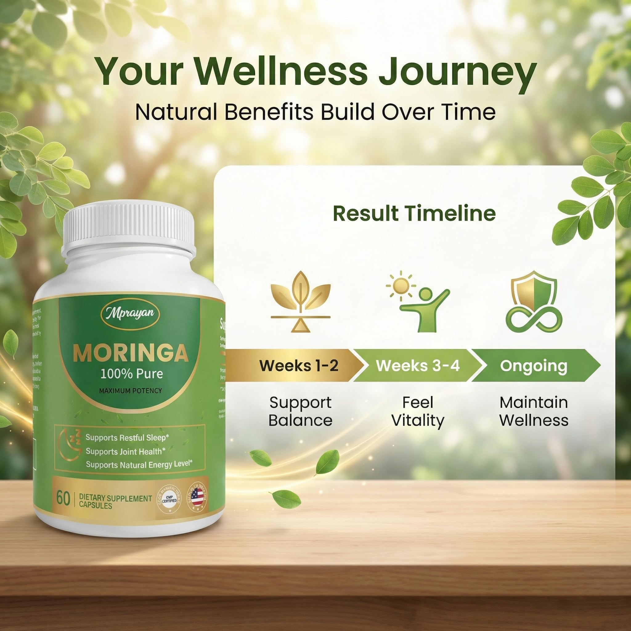 MPRAYAN polvo de moringa en textura fina, nutritivo y natural