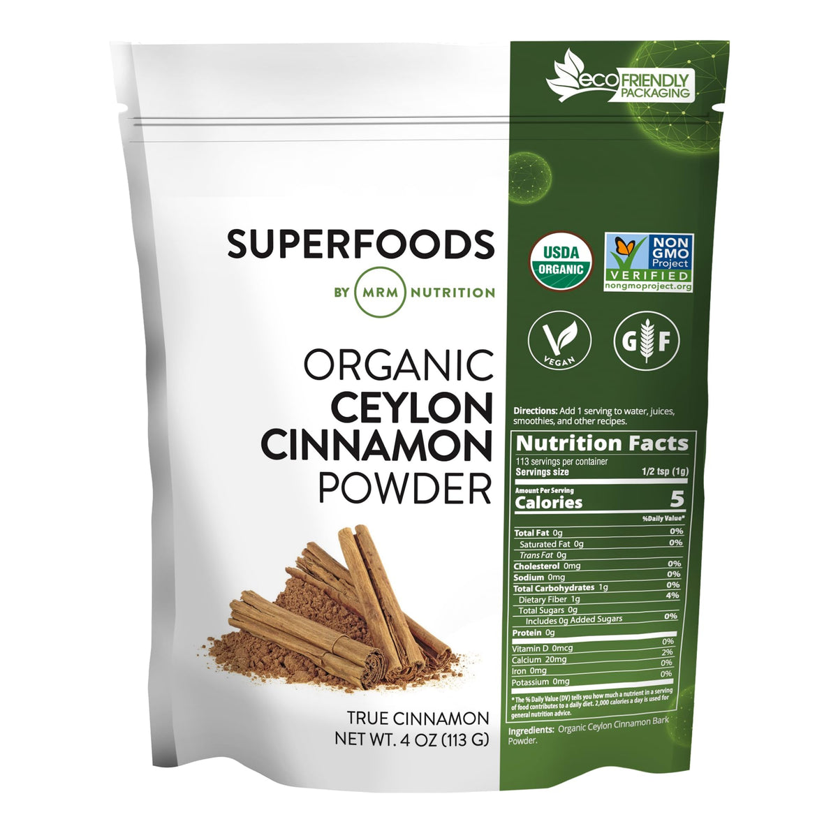 MRM canela Ceylon envase frontal muestra pureza y uso culinario