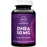 Botella MRM Nutrition DHEA 50 mg vista frontal con etiqueta clara y beneficio de dosificación diaria