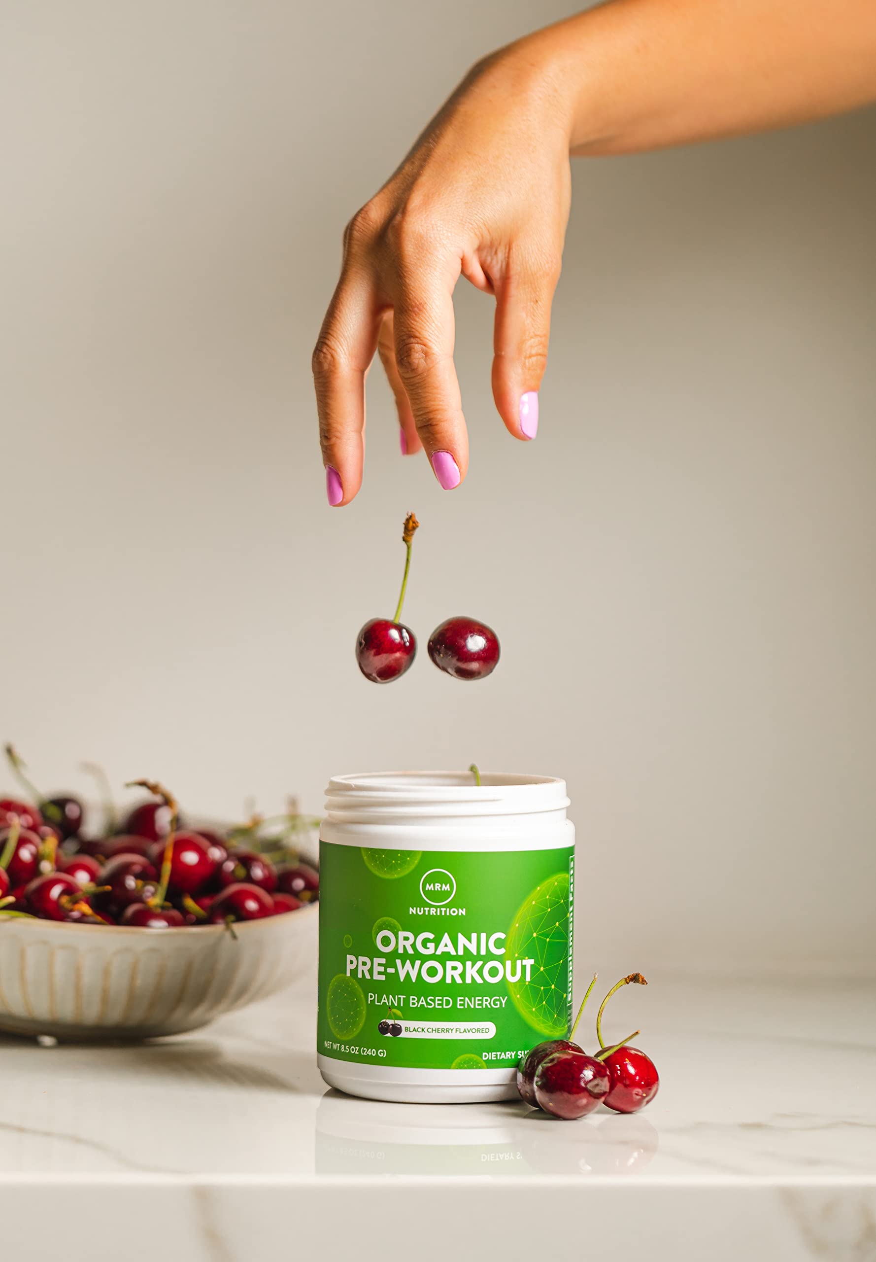 MRM detalle de cereza negra para sabor natural y experiencia agradable