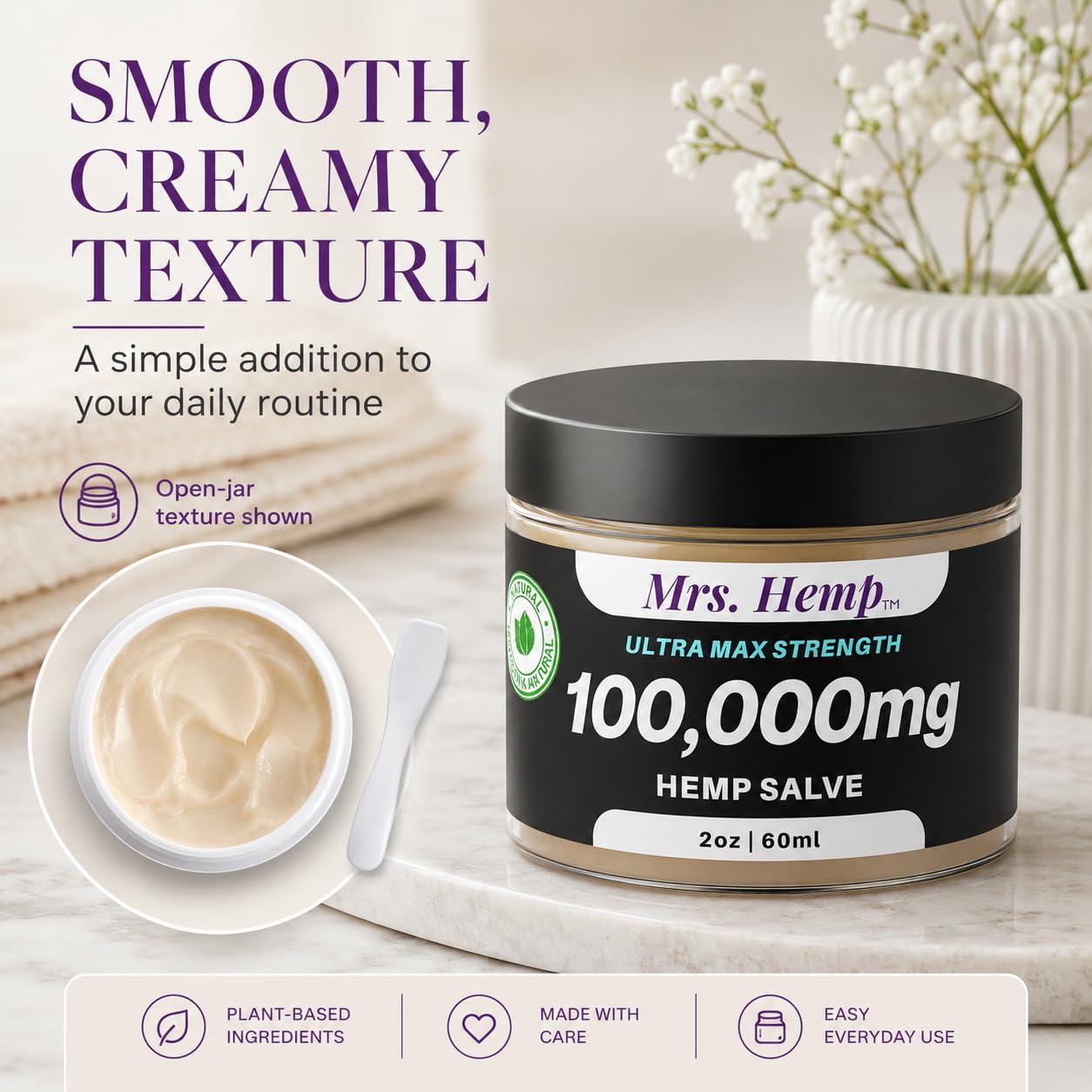 Mrs. Hemp tarro dentro de bolso de viaje para cuidado corporal inmediato