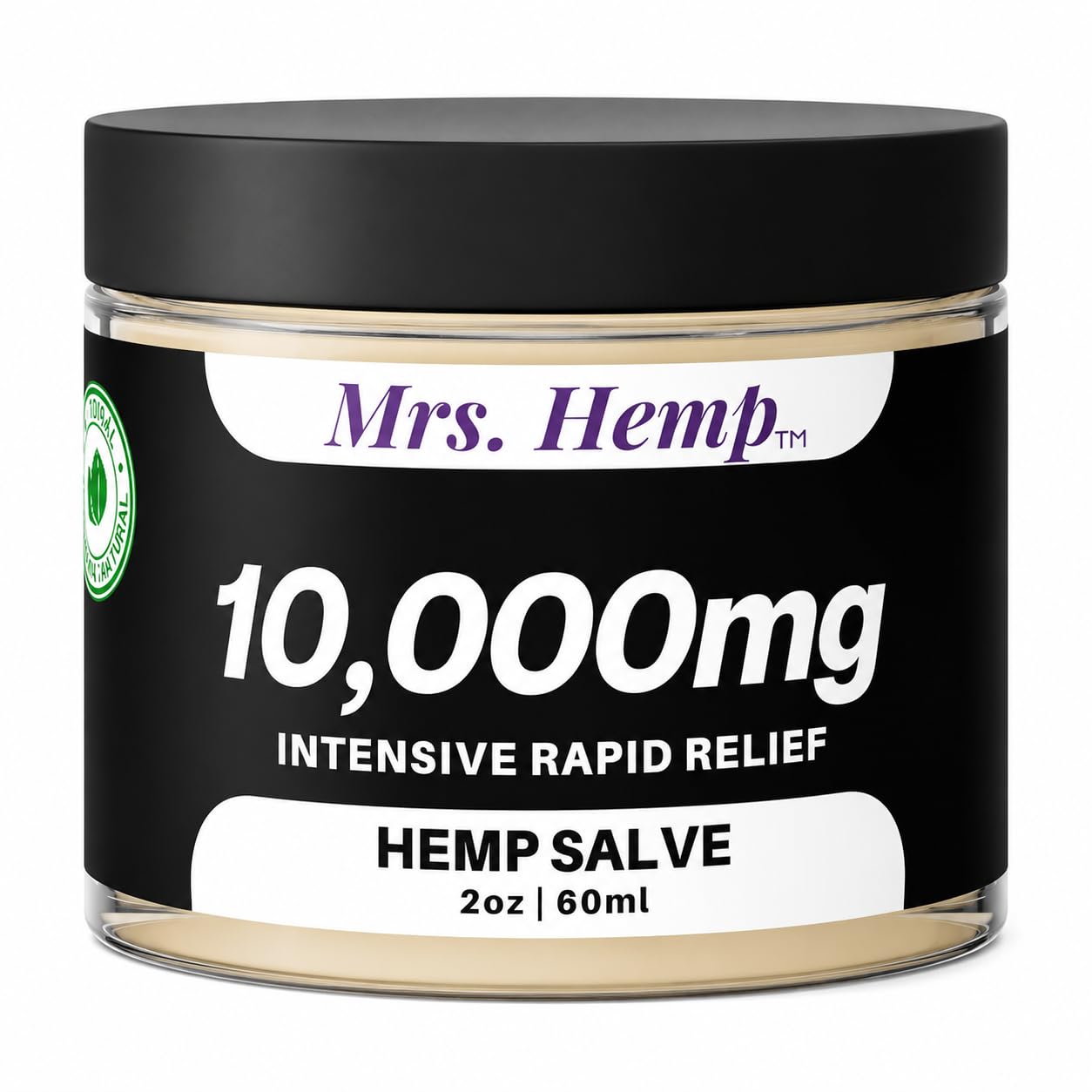MRS. HEMP tarro frontal mostrando diseño premium y fácil aplicación