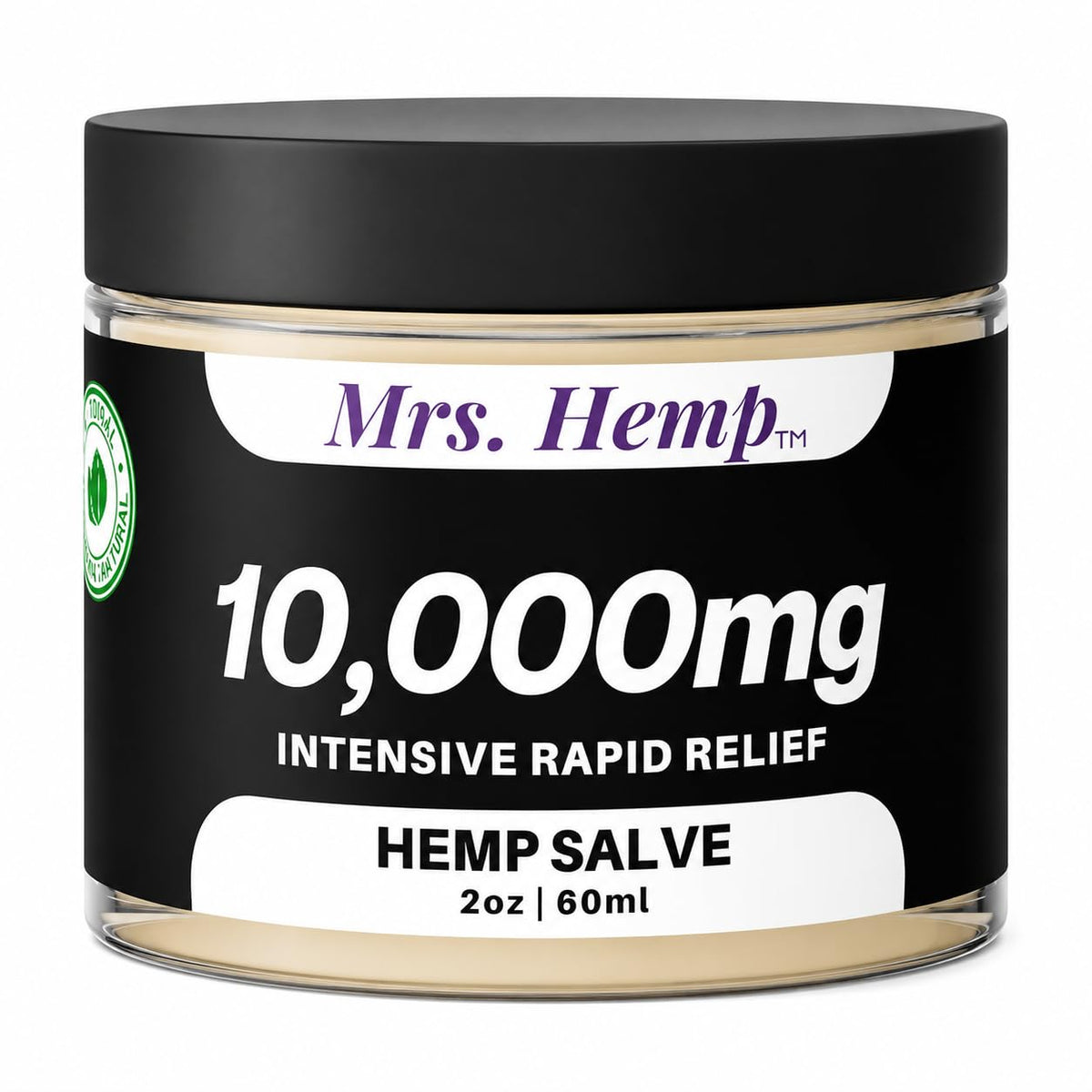 MRS. HEMP tarro frontal mostrando diseño premium y fácil aplicación
