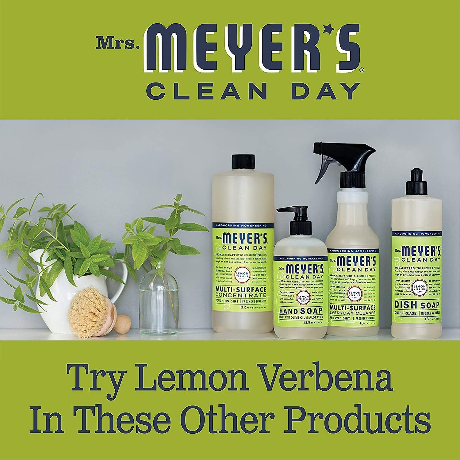 Mrs. Meyer's vela comparada con mano, muestra tamaño real