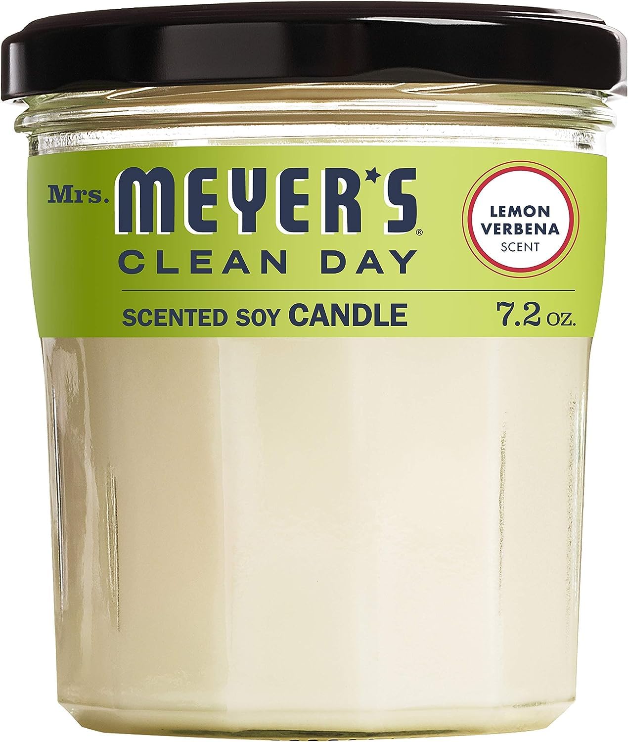 Mrs. Meyer's cera de soya en primer plano, textura natural y pura