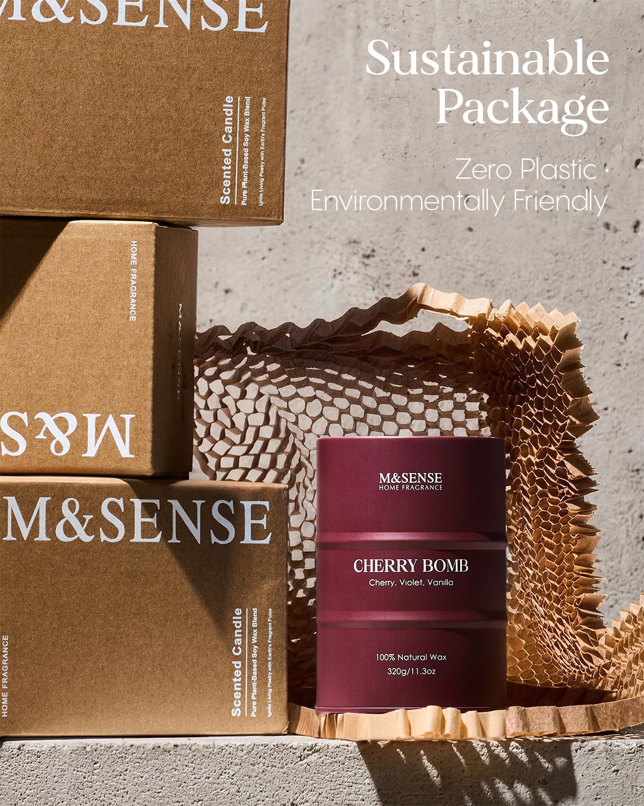 M&SENSE presentación empaquetada en papel reciclado lista para regalar