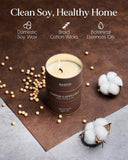 M&SENSE cera de soya mostrando textura cremosa para combustión pareja