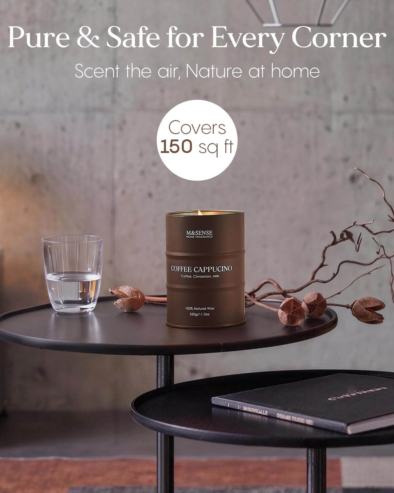 M&SENSE vela encendida en mesa de cena, crea ambiente acogedor