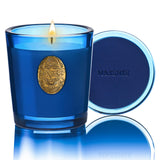 M&SENSE vela Peace & Blue vista frontal elegante para decorar y aromatizar