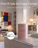 M&SENSE vela Wild Rose encendida en salón, ambiente aromático relajante