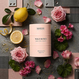 M&SENSE cera Wild Rose primer plano de textura, combustión más lenta