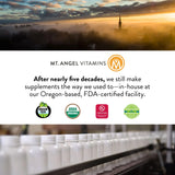 Mt. Angel Vitamins empaque con sello GMP de Oregon asegura calidad