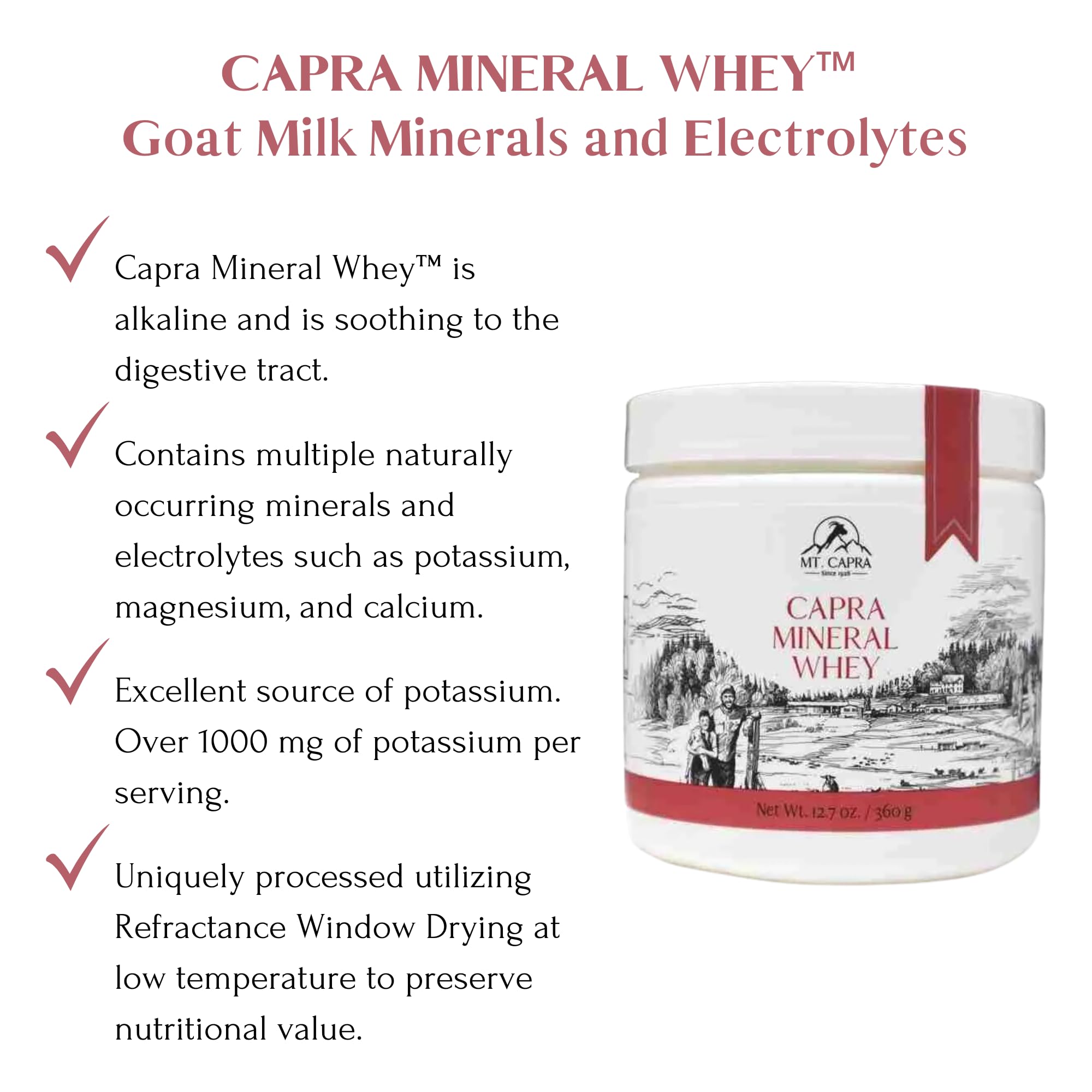 Mt. Capra vaso servido en entorno de cocina para consumo diario y conveniencia