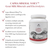 Mt. Capra etiqueta nutricional en detalle con minerales y porciones claras