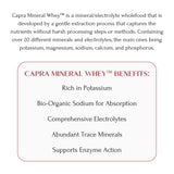 Mt. Capra etiqueta nutricional enfocada en minerales y potasio alto