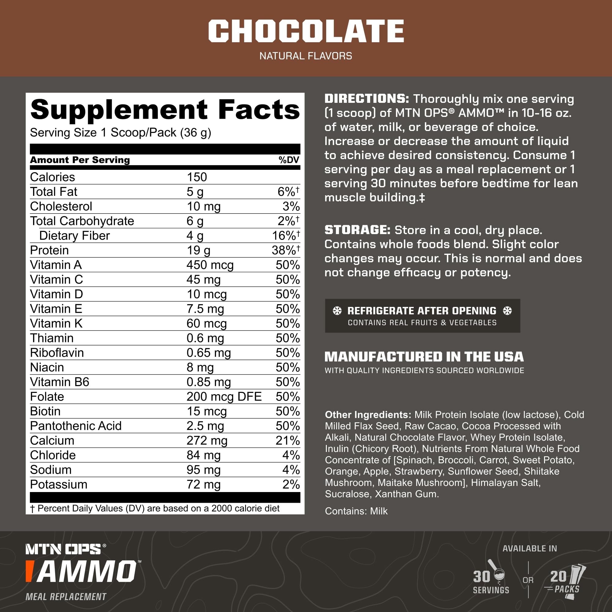 MTN OPS batido servido en vaso, rápido y nutritivo para consumir