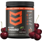 MTN OPS Enduro vista frontal del envase mostrando sabor Black Cherry y beneficios