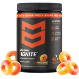 MTN OPS envase Ignite Peach Zing mostrando diseño y beneficios