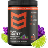 MTN OPS envase frontal de Ignite Energy Powder mostrando etiqueta y beneficio de energía limpia