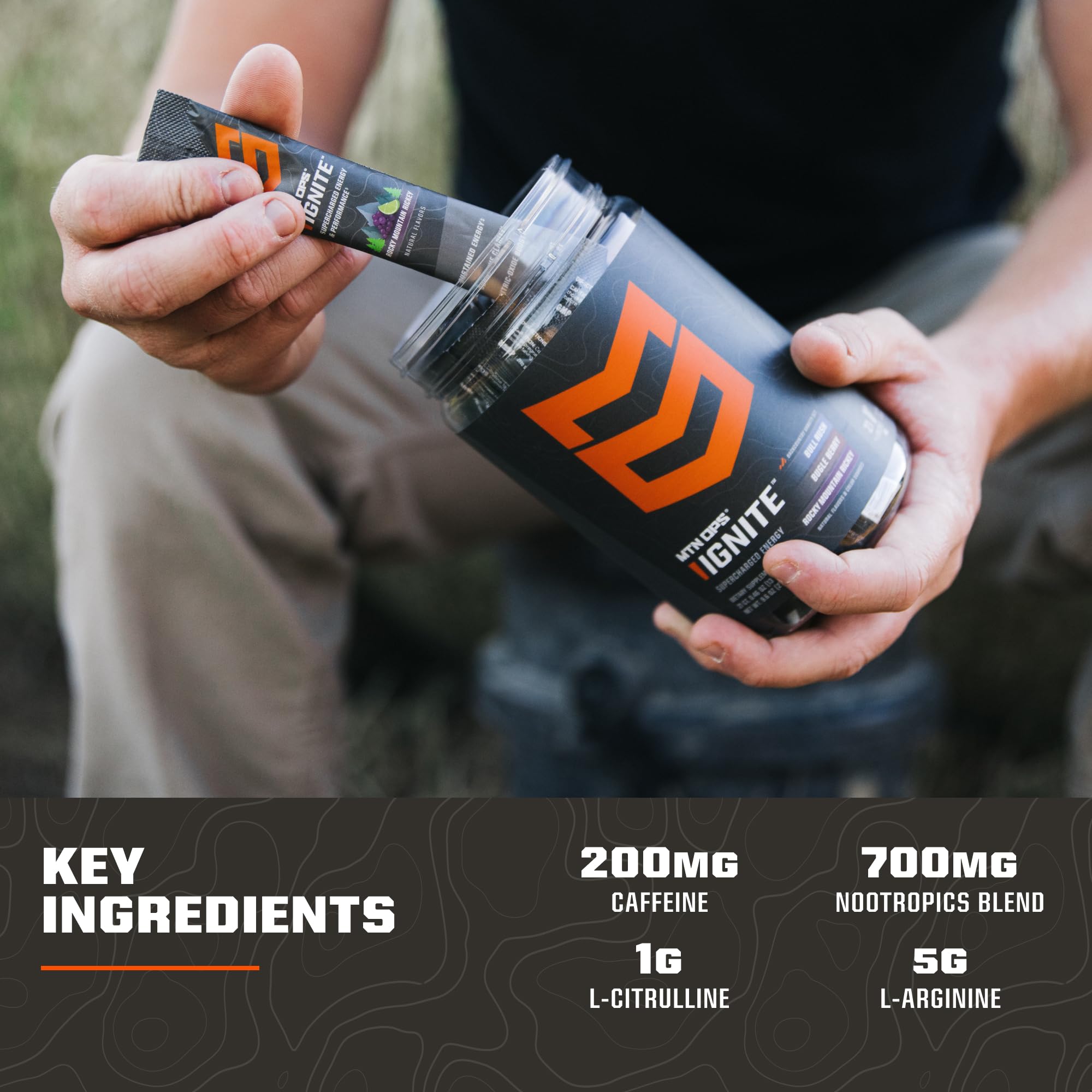 MTN OPS etiqueta con ingredientes visibles y beneficios funcionales