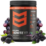 Envase MTN OPS Ignite Lite Forest Berry de frente muestra etiqueta clara y sin azúcar