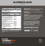 MTN OPS Slumber Jack etiqueta en primer plano mostrando ingredientes clave