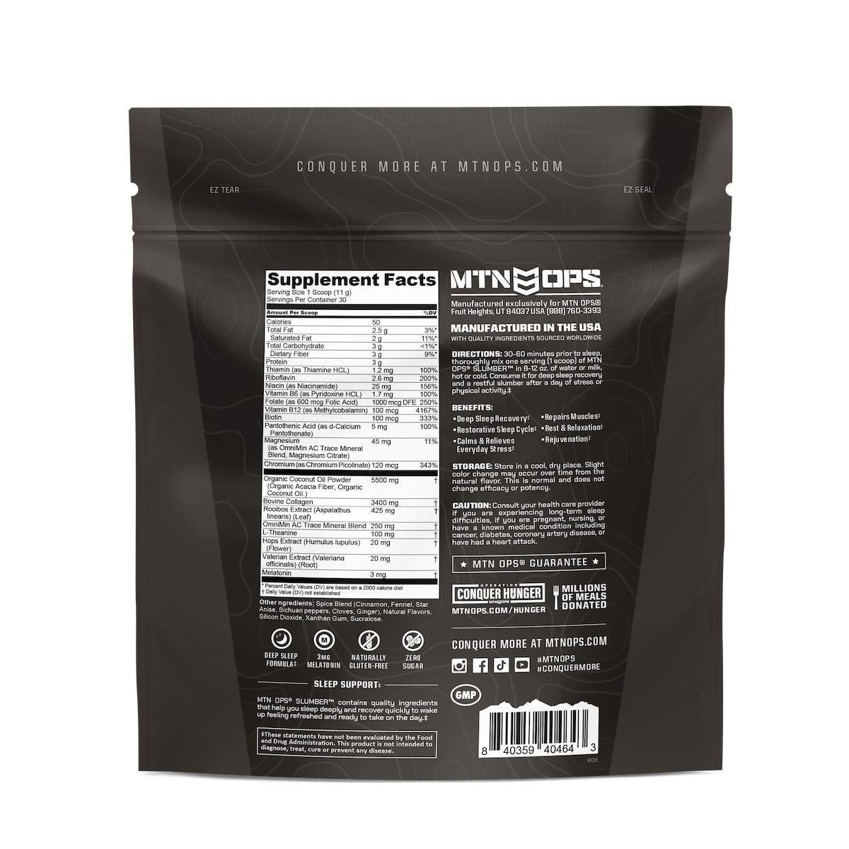 MTN OPS packaging con ingredientes clave ordenados para visión clara