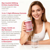 Mulittea etiqueta de ingredientes resaltando inositoles y nutrientes clave