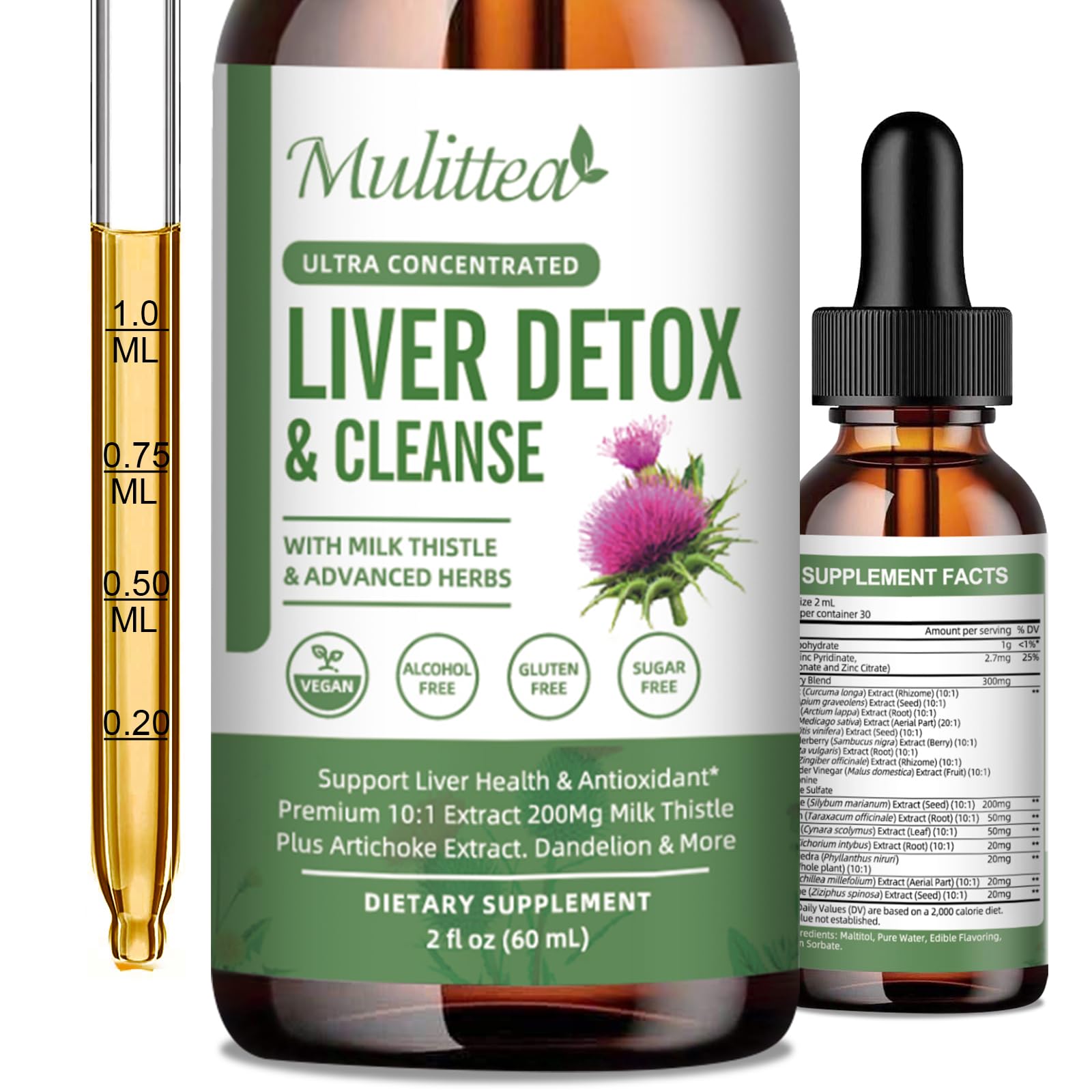 Mulittea envase frontal 60ml con diseño claro y uso práctico