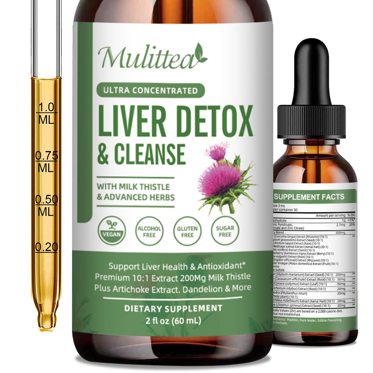 Mulittea envase frontal 60ml con diseño claro y uso práctico