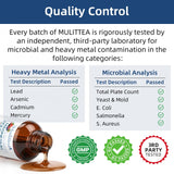 Mulittea hojas y flores que indican ingredientes herbales naturales