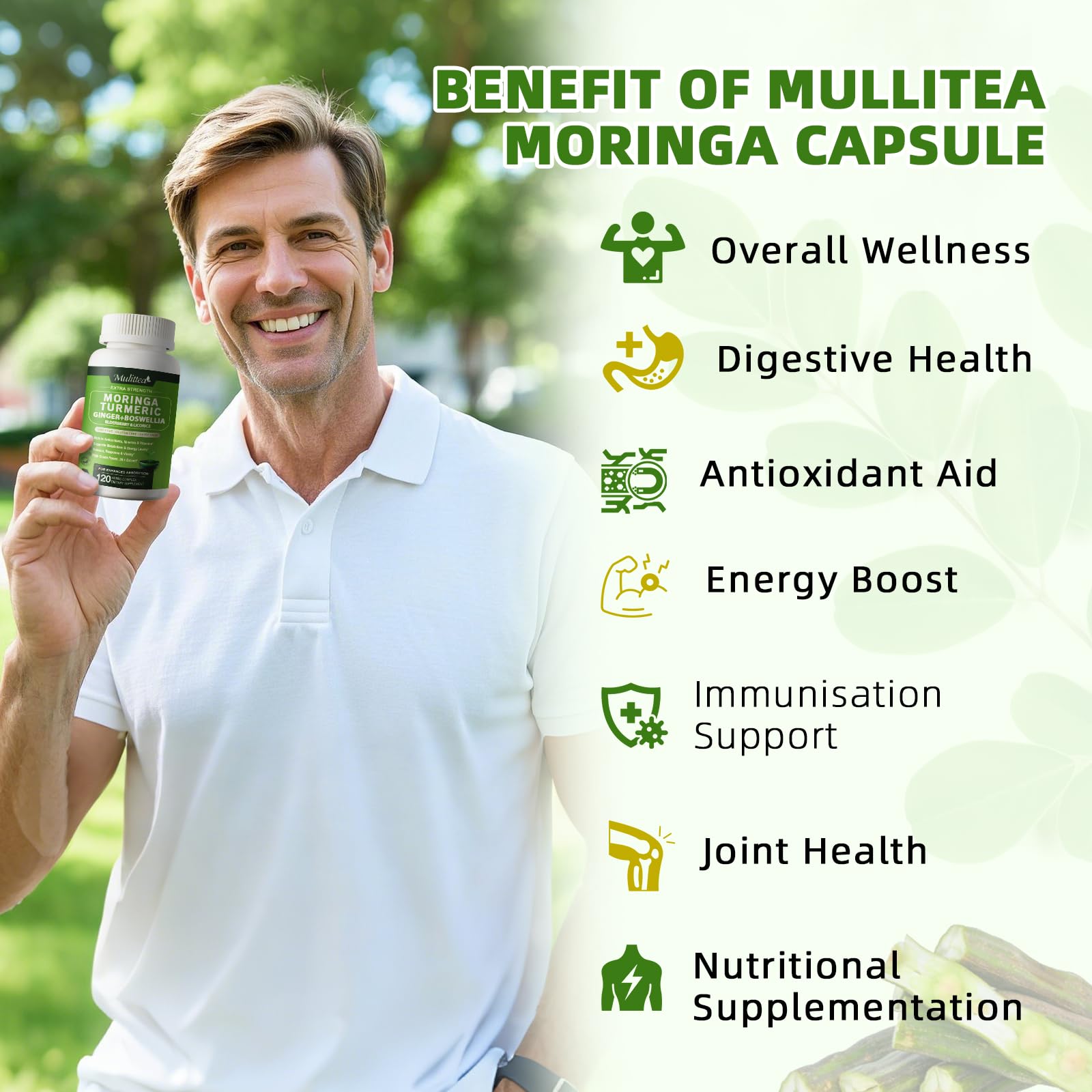 Mulittea moringa etiqueta de ingredientes que evidencia composición 7 en 1