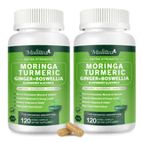 Mulittea moringa frente del packaging mostrando 120 cápsulas y beneficios claros