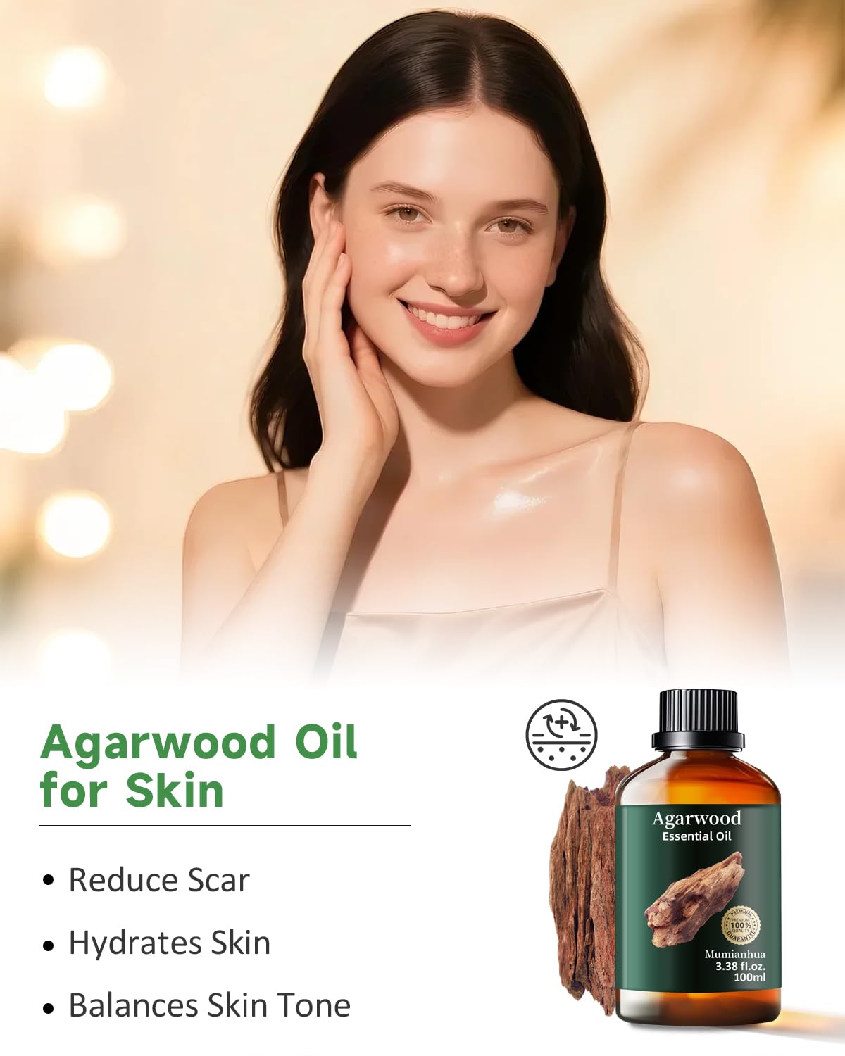 Mumianhua aceite agarwood en difusor creando ambiente meditativo y tranquilo