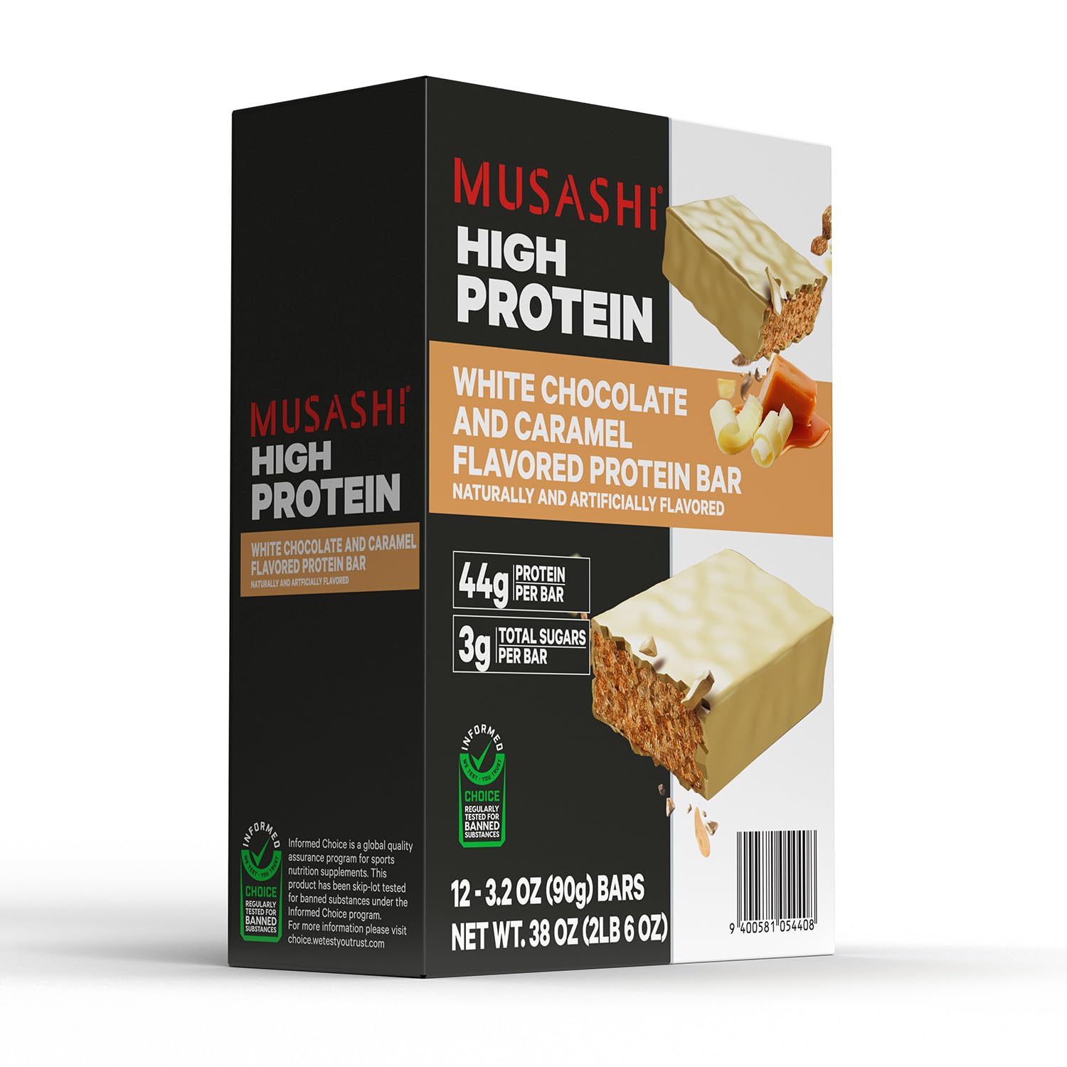 Musashi etiqueta nutricional legible con información de proteína y azúcares