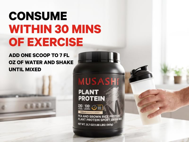 Musashi etiqueta nutricional destacando proteína y calorías