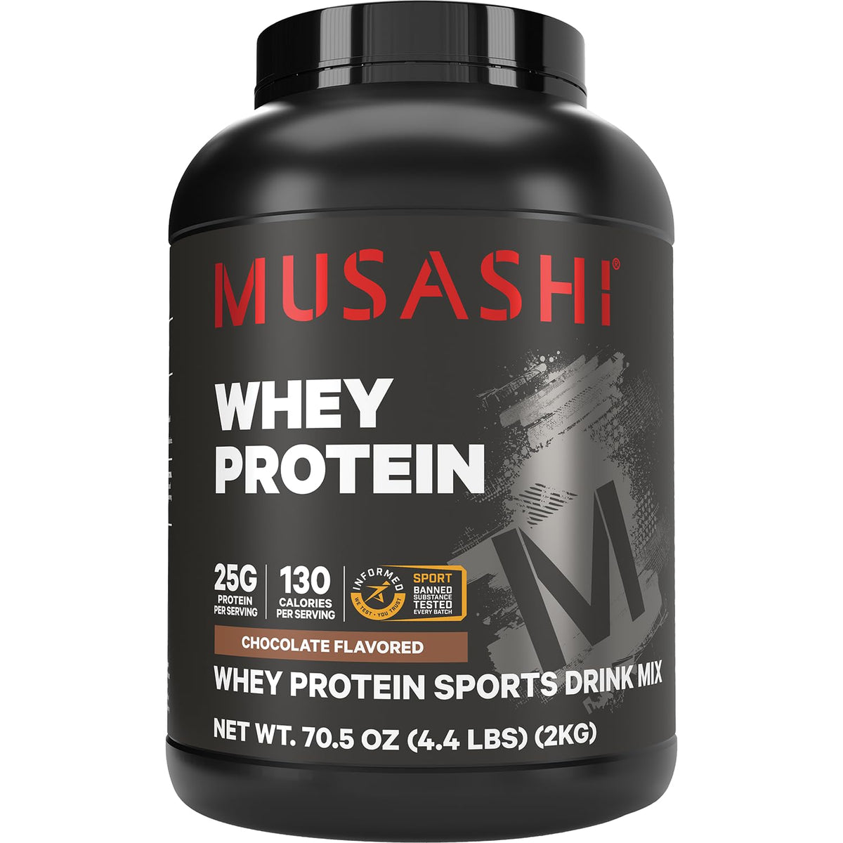 Musashi envase frontal mostrando proteína chocolate y conveniencia