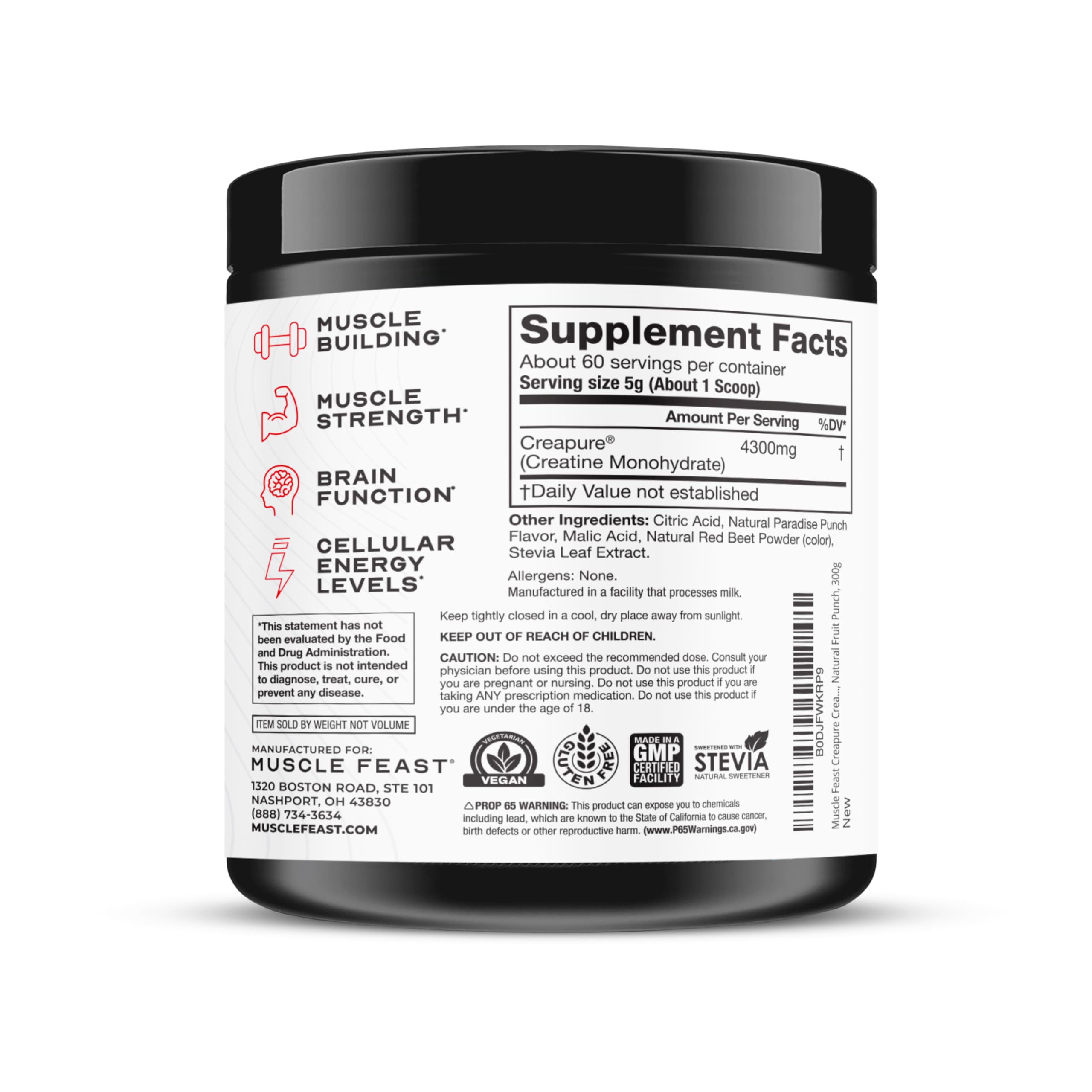 Escena de estilo de vida con Creapure Muscle Feast en cocina saludable, uso diario integrado