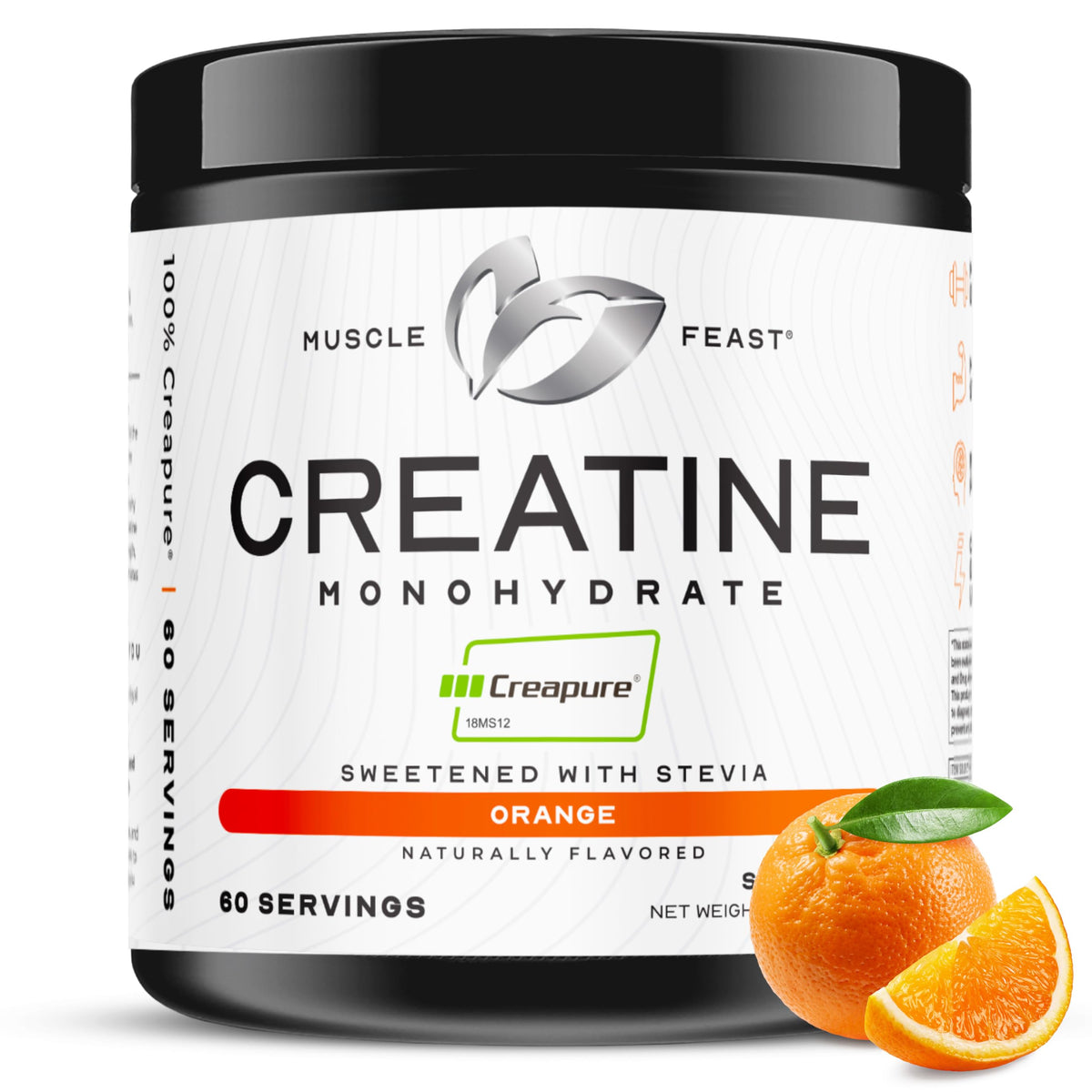 Muscle Feast frasco frontal mostrando diseño y confianza de calidad