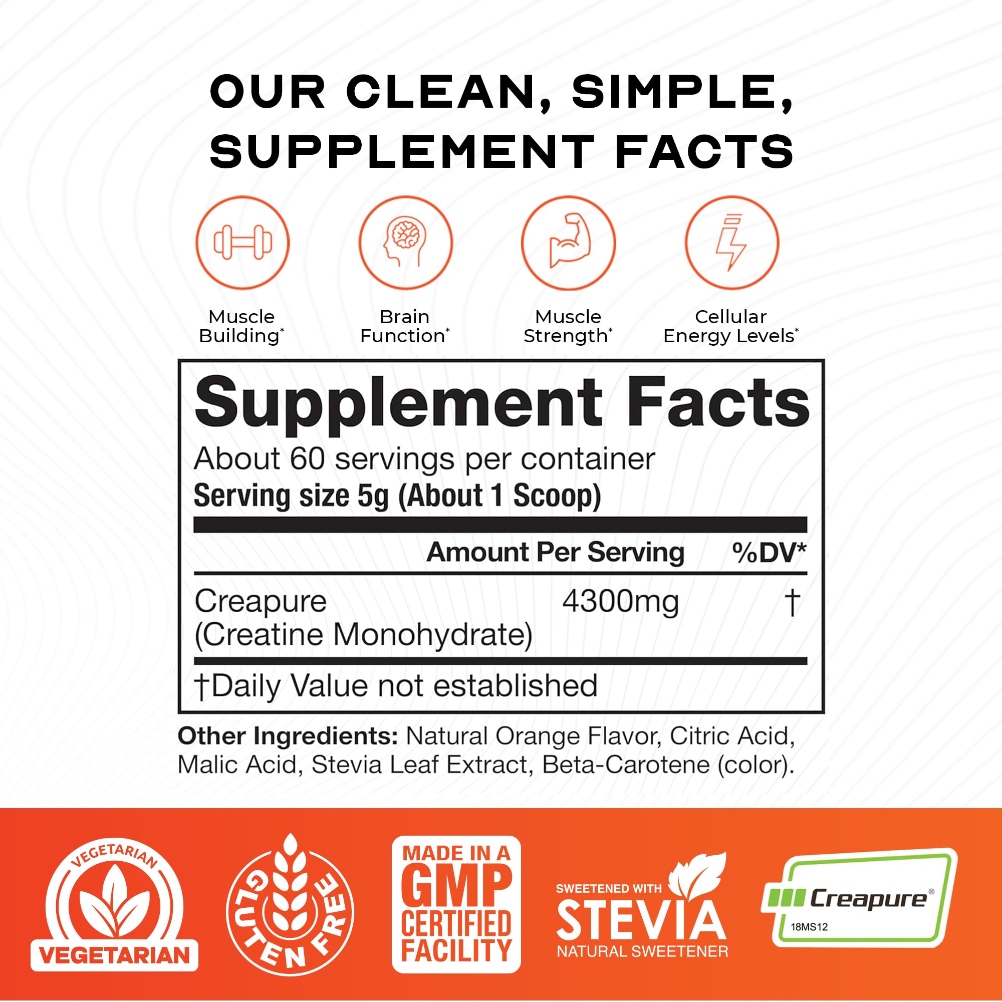 Muscle Feast textura fina del polvo Creapure, fácil disolución