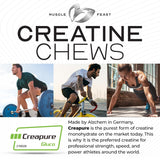 Muscle Feast primer plano de textura masticable y sabor agradable