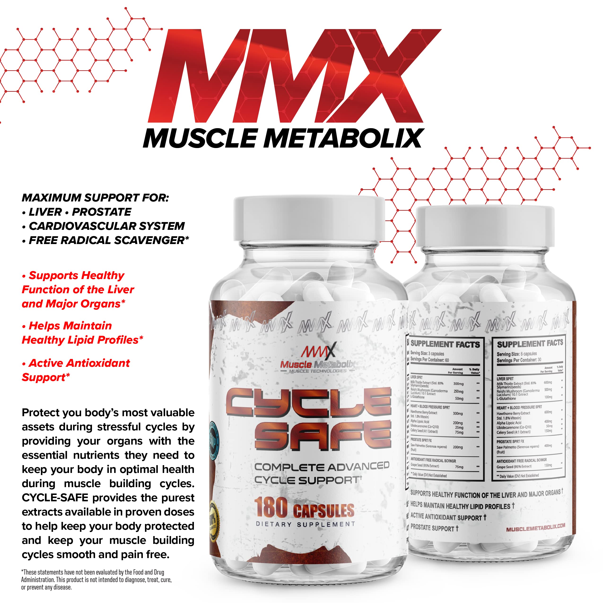 Muscle Metabolix cápsula en la mano detalle de textura y fácil ingestión