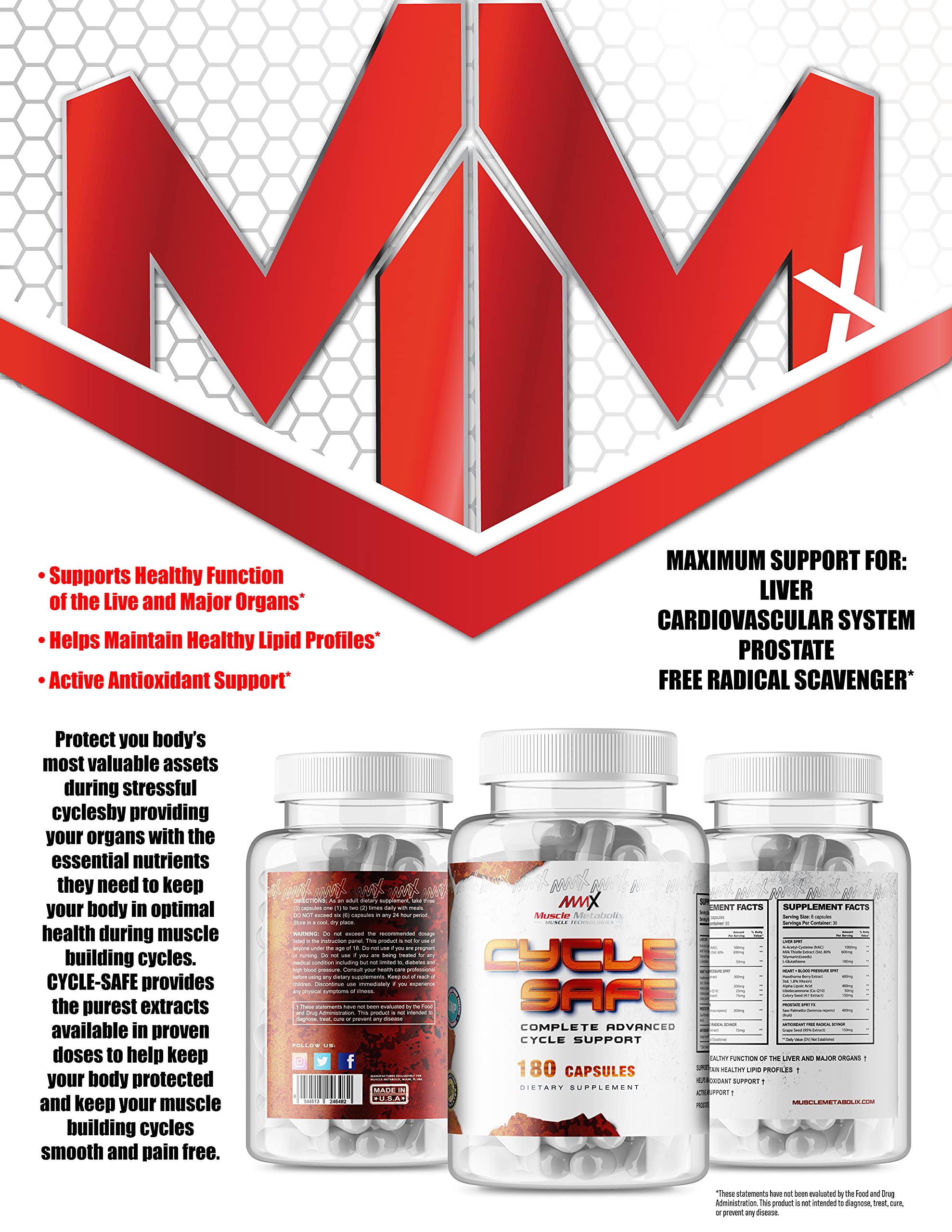 Muscle Metabolix suplemento junto a equipo de entrenamiento apoyo en ciclos