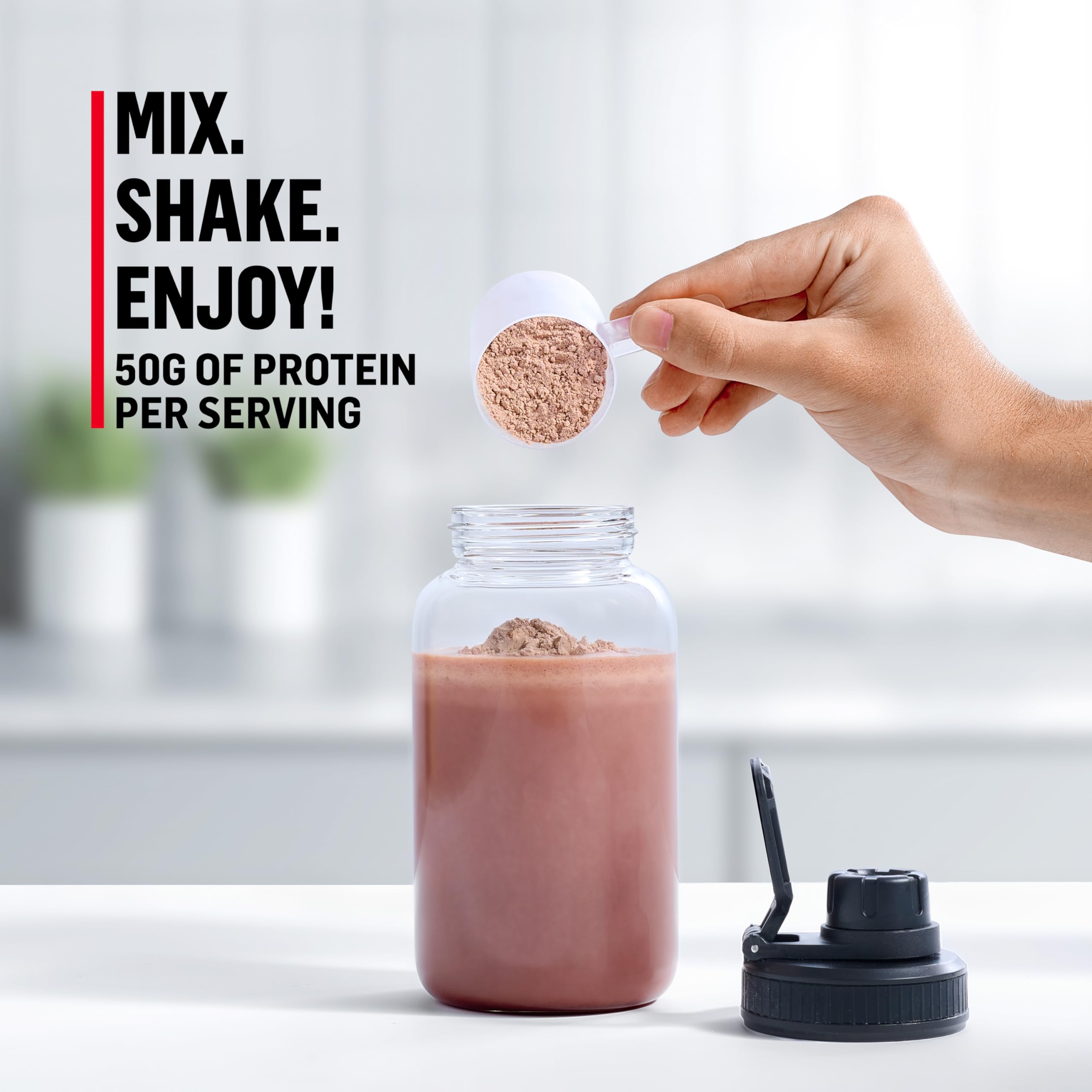 Muscle Milk batido preparado en vaso listo para recuperación postentreno