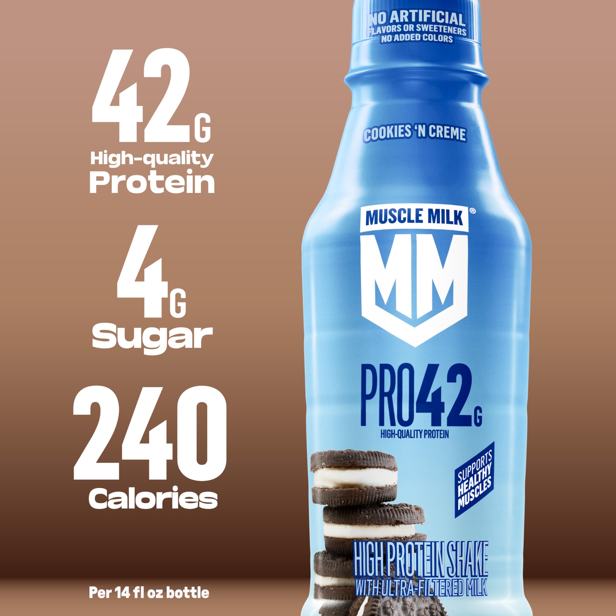 Muscle Milk botella en mano ideal para consumir tras entrenamiento en ruta
